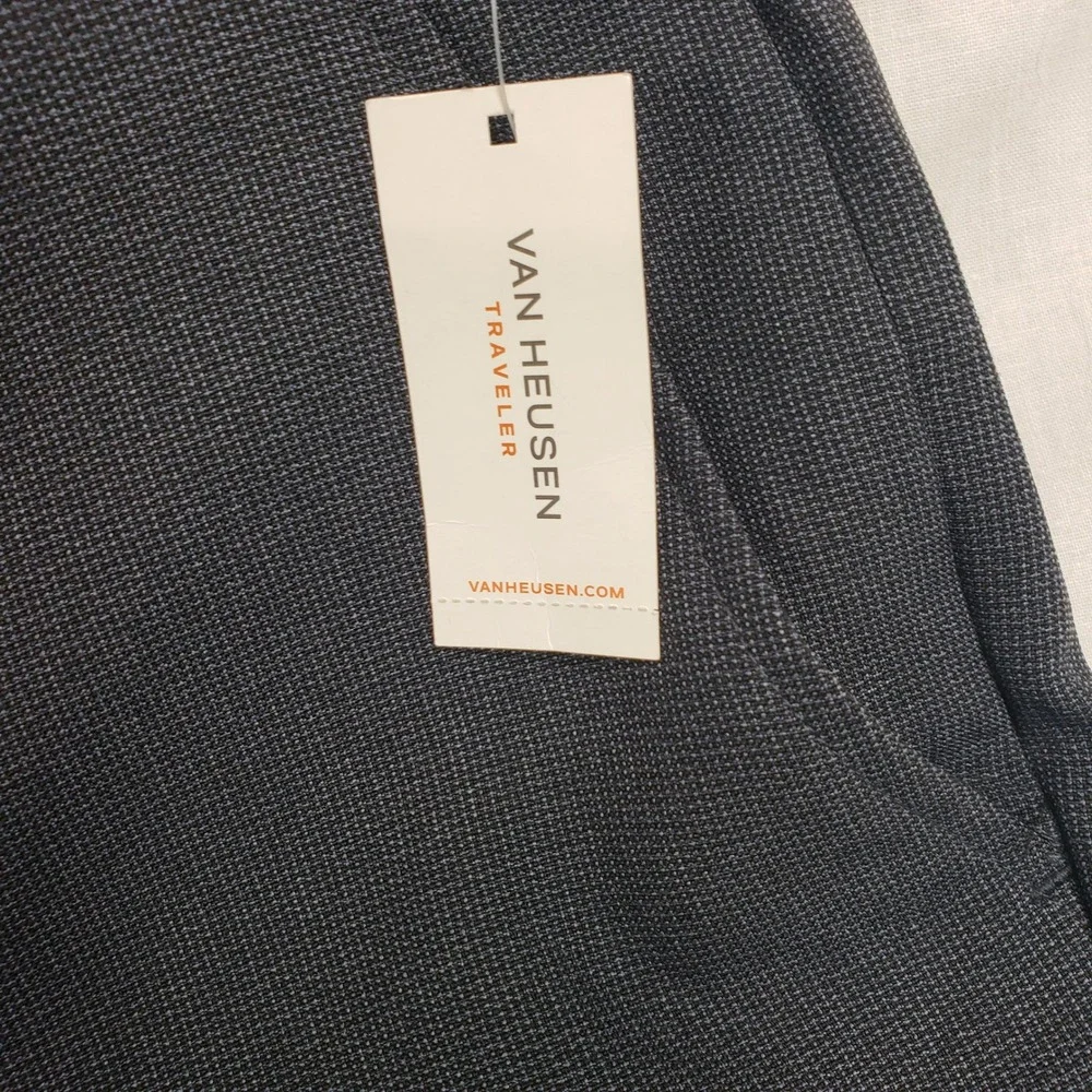 Van Heusen Mens Traveler Straight Fit Pants‎ 40x30 Navy Blue Non-Iron